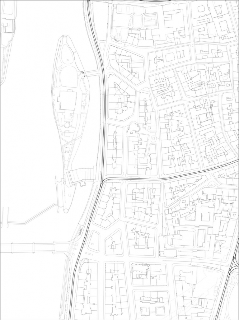 Digitální technická mapa Prahy - liniová kresba základní prostorové situace